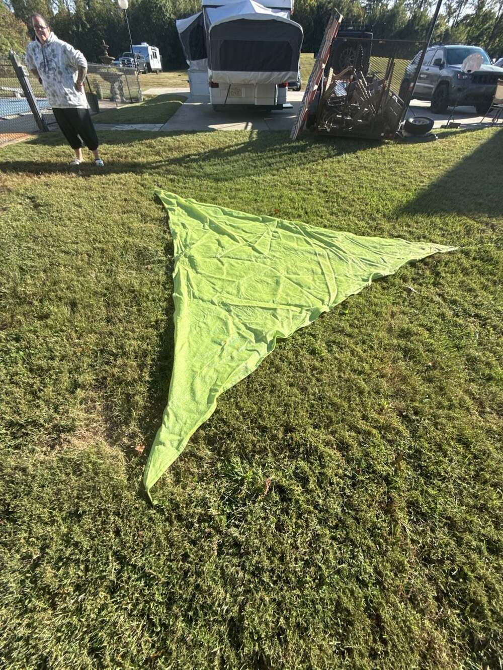 Triangle Sun Shade Sail Canopy Outdoor Green